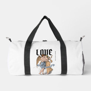 Love Embrace – Romantic Couple Illustration Duffle Bag