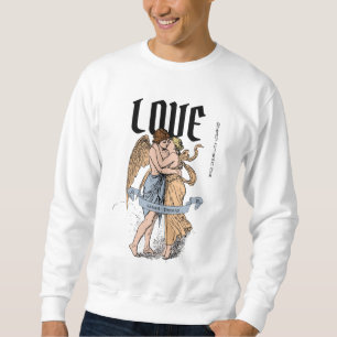 Love Embrace – Romantic Couple Illustration Sweatshirt