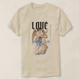 Love Embrace – Romantic Couple Illustration T-Shirt