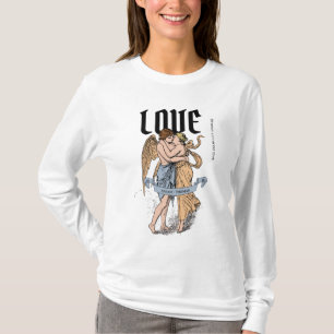 Love Embrace – Romantic Couple Illustration T-Shirt