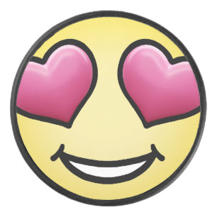 Love Emoji Hockey Puck