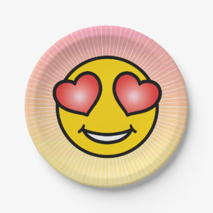 Love Emoji Paper Plate