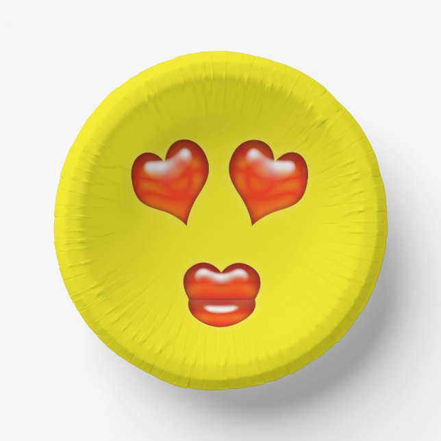 Love Emoji Paper Plate (Front)