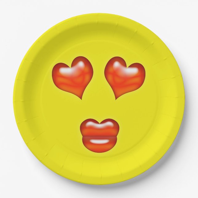 Love Emoji Paper Plate (Front)