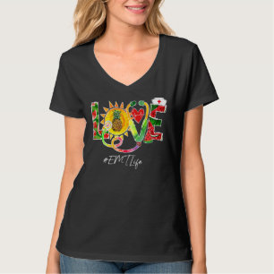 Love Emt Nurse Off Duty Watermelon Pineapple Summe T-Shirt
