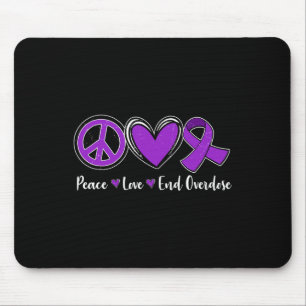 Love End Overdose Purple Ribbon Overdose Awareness Mouse Pad