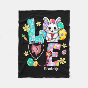 Love endo life endo nurse bunny stethoscope easter fleece blanket