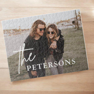 Love Engaged Newlyweds Couple Photo Jigsaw Puzzle