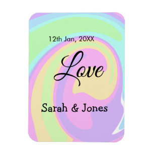 Love engagement wedding couple colorful bohpattern magnet