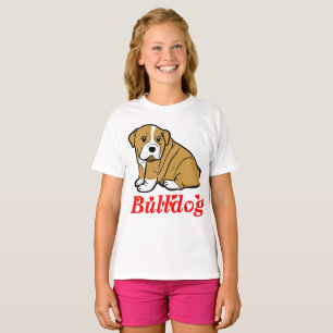 Love English Bulldog Cartoon Puppy Dog Ladies T-Shirt