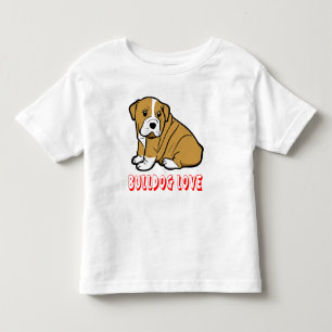 Love English Bulldog Cartoon Puppy Dog Toddler T-Shirt