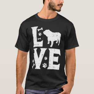 Love English Bulldog Cute Pitbull Pitty Dog Owner T-Shirt