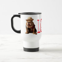 Love English Bulldog Puppy Dog Coffee Travel Mug