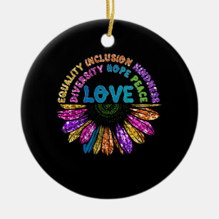 LOVE Equality Inclusion Diversity Hope Peace Ceramic Tree Decoration