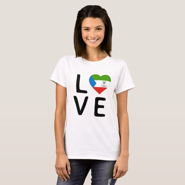 Love - Equatorial Guinea Flag T-Shirt (Front Full)