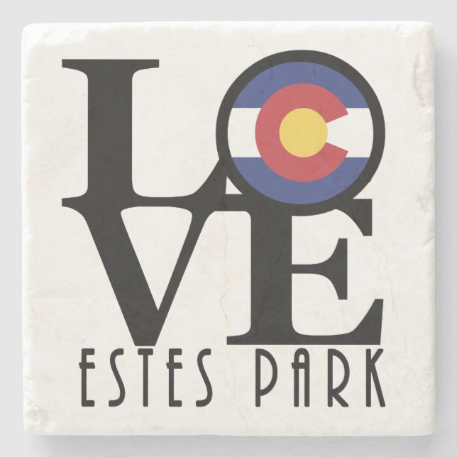 LOVE Estes Park CO Stone Coaster (Front)