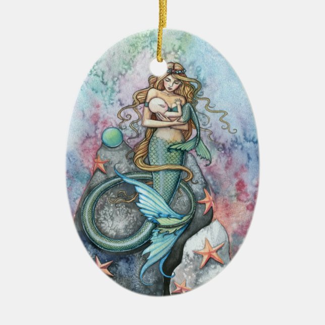 Love Eternal Mermaid Mother and Baby Ornament (Front)