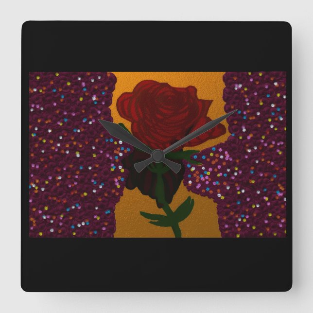 Love Ever After in the Garden Square Wall Clock (Front)