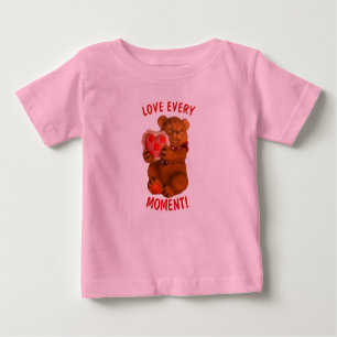 Love Every Moment! Teddy Bear and Heart Baby T-Shirt