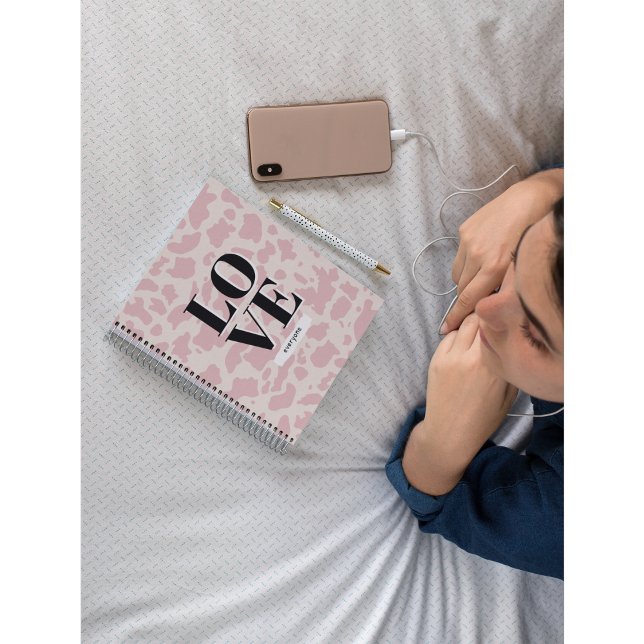 Love Everyone – Pink Animal Print Spiral Notebook (Creator Uploaded)