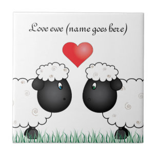 Love ewe sheep tile