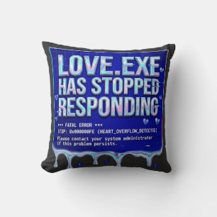 Love Exe Blue Screen Death Y2K Tech Funny Coder Pr Cushion
