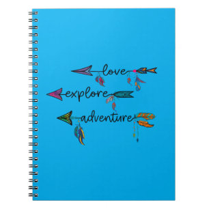 Love Explore Adventure Arrow Tribal Boho Design Notebook
