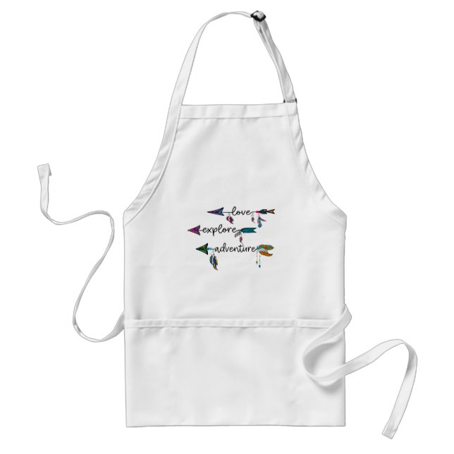 Love Explore Adventure Arrow Tribal Boho Design Standard Apron (Front)