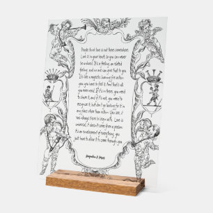 Love Expression Line Art Victorian Simple Acrylic Sign