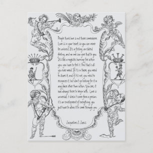 Love Expression Line Art Victorian Simple Postcard