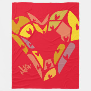 LOVE FACTORY HEARTS BY MASANSER FLEECE BLANKET