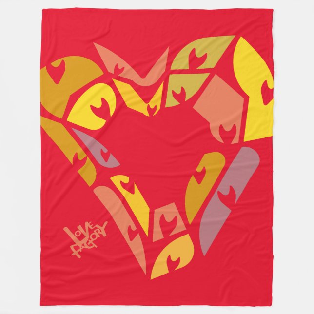 LOVE FACTORY HEARTS BY MASANSER FLEECE BLANKET (Front)
