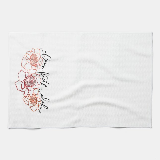 Love faith and Aloha Kitchen Towel (Horizontal)