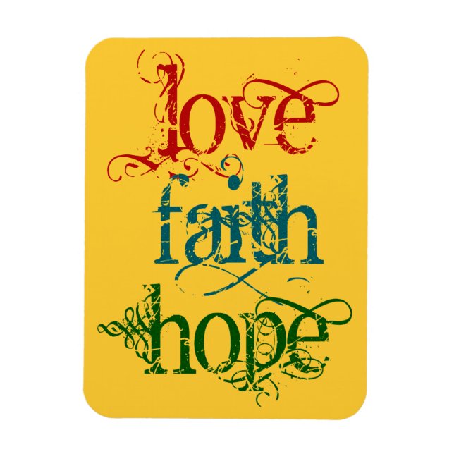 LOVE FAITH HOPE MAGNET (Vertical)