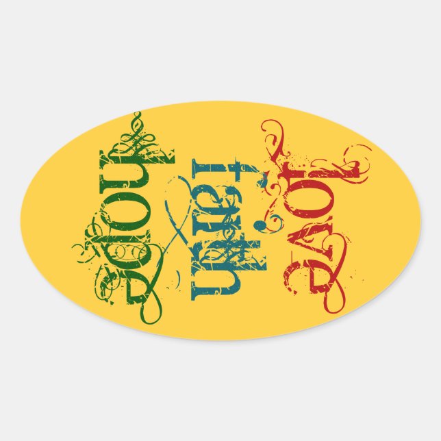 LOVE FAITH HOPE OVAL STICKER (Front)