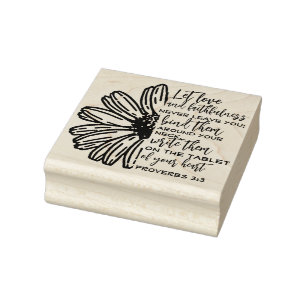Love & Faithfulness Typography Custom Bible Verse Rubber Stamp