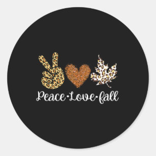 Love Fall Autumn Clothes Fashion For Women  Classic Round Sticker