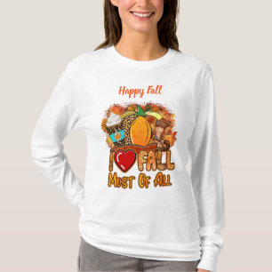 Love Fall Autumn Customise Text T-Shirt