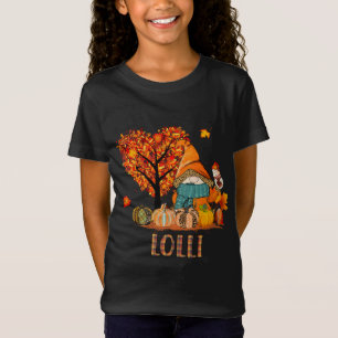 Love fall gnomes Lolli halloween pumpkin grandma T-Shirt