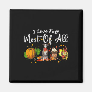 Love Fall Most Of All Pumpkin Greyhound Autumn Sea Magnet