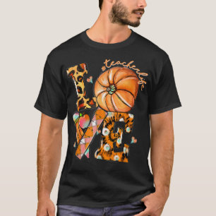 LOVE Fall Tie Dye Teacher Life Pumpkin Autumn Than T-Shirt