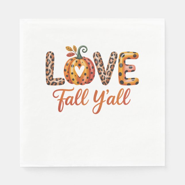 Love Fall Y'all Fall Napkin (Front)