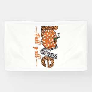 LOVE Fall Y'all  Leopard Print Pumpkin  Trendy Aut Banner