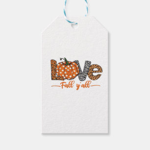 LOVE Fall Y'all  Leopard Print Pumpkin  Trendy Aut Gift Tags