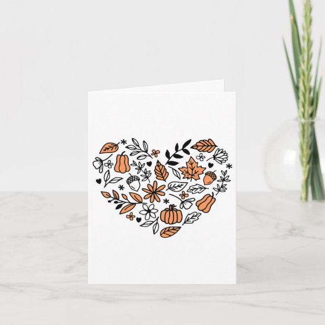 Love Fall Y'all Leopard Pumpkin Autumn Season Wome Card (Front)