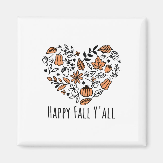 Love Fall Y'all Leopard Pumpkin Autumn Season Wome Magnet (Front)