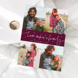 Love Family Cranberry Valentines Day Photo Holiday Card