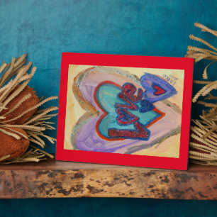 Love Family Hearts Painting Poem Plaque