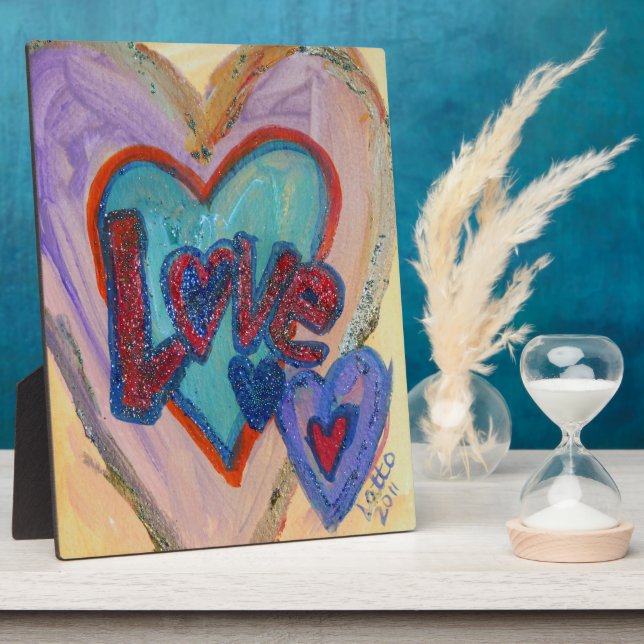 Love Family Hearts Painting Poem Plaque (Side)