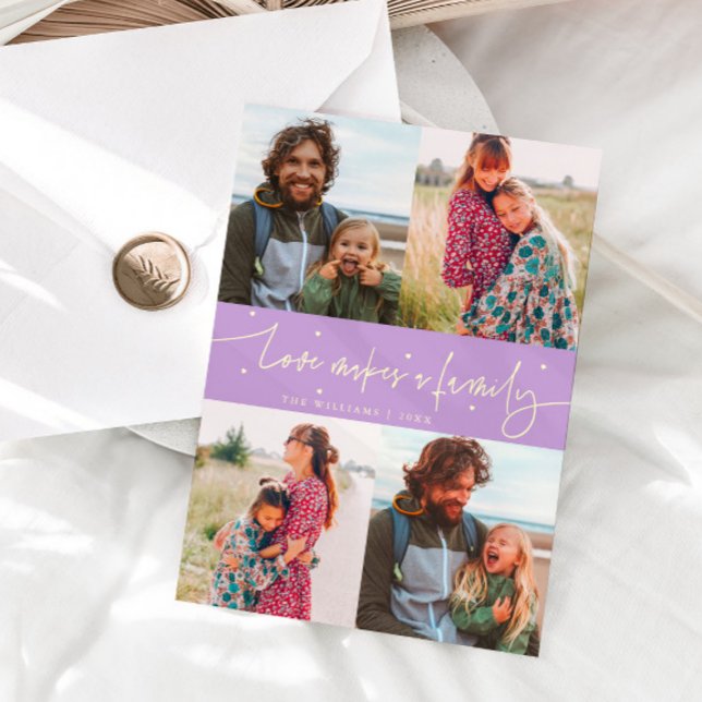 Love Family Lemon Wisteria Valentines Day Photo Holiday Card (Creator Uploaded)